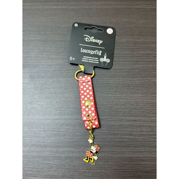Loungefly Disney Minnie Mouse Ear Headband Holder Keychain - Picture 1 of 2